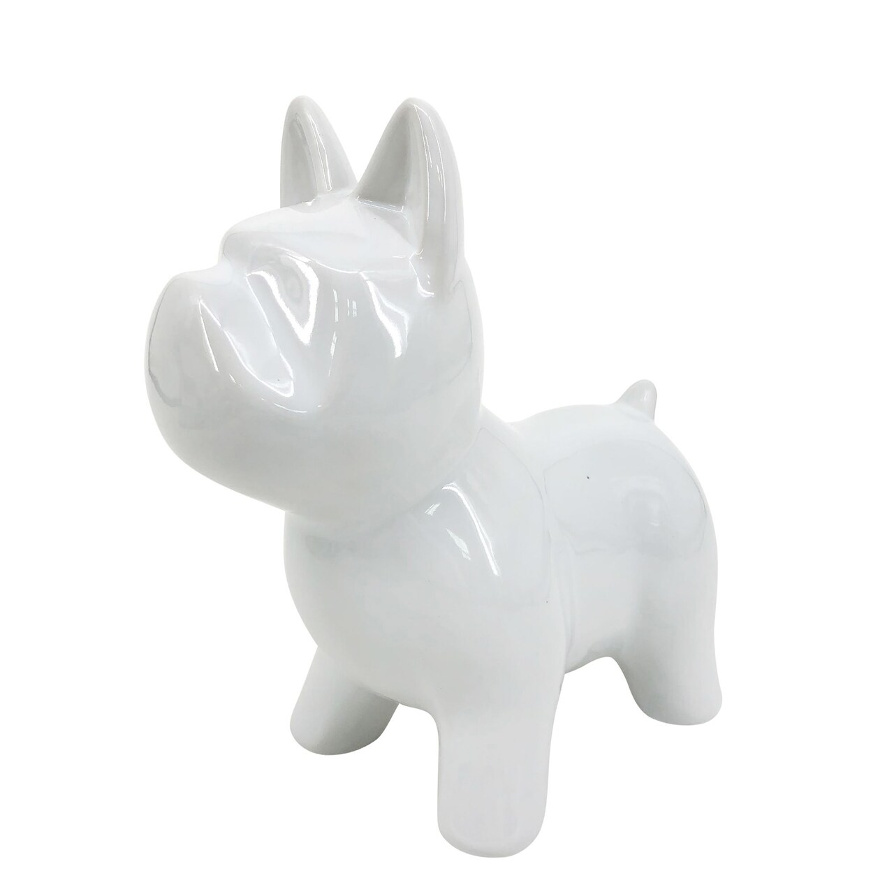 Kingston Living Ceramic Standing Dog Decorative Tabletop Figurine - 8" - White